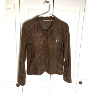 BAMBOO TRADERS Faux Leather acket size Petite Medium